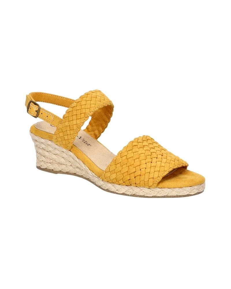 Women's Mariella Espadrille Wedge Sandals Yellow $48.45 Shoes