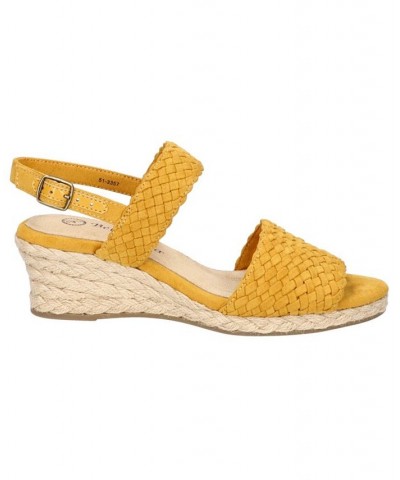 Women's Mariella Espadrille Wedge Sandals Yellow $48.45 Shoes