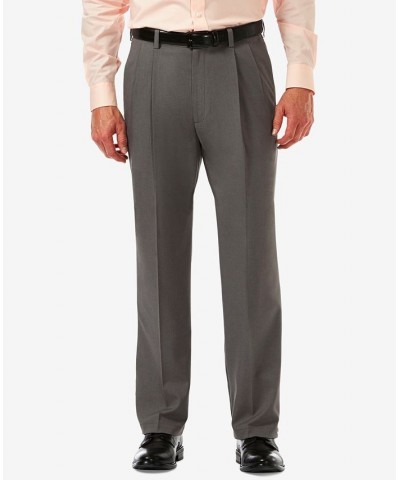 Men's Cool 18 PRO Classic-Fit Expandable Waist Pleated Stretch Dress Pants Heather Grey $24.20 Pants