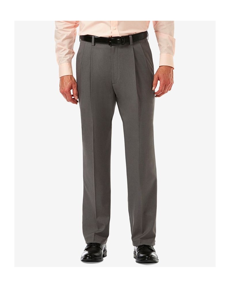 Men's Cool 18 PRO Classic-Fit Expandable Waist Pleated Stretch Dress Pants Heather Grey $24.20 Pants