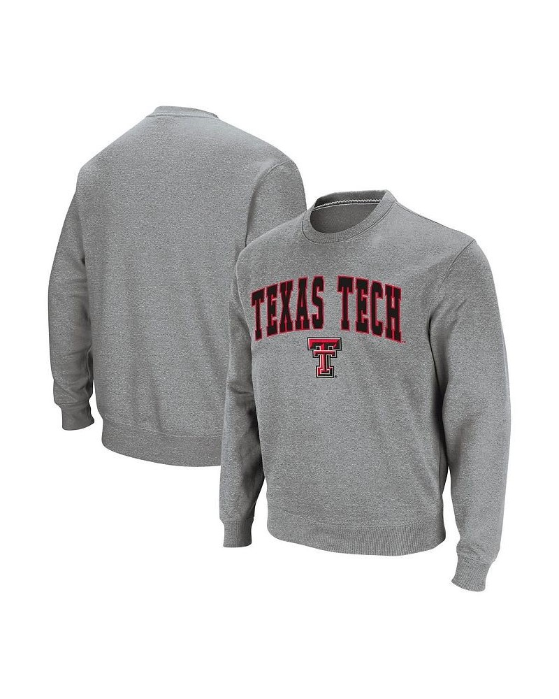 Men's Heather Gray Texas Tech Red Raiders Arch & Logo Crew Neck Sweatshirt $27.25 Sweatshirt