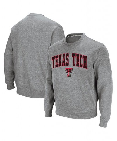 Men's Heather Gray Texas Tech Red Raiders Arch & Logo Crew Neck Sweatshirt $27.25 Sweatshirt