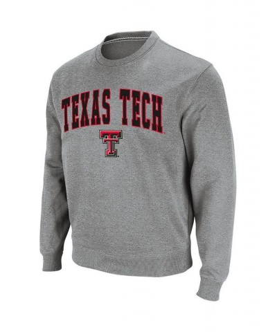 Men's Heather Gray Texas Tech Red Raiders Arch & Logo Crew Neck Sweatshirt $27.25 Sweatshirt