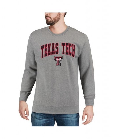 Men's Heather Gray Texas Tech Red Raiders Arch & Logo Crew Neck Sweatshirt $27.25 Sweatshirt