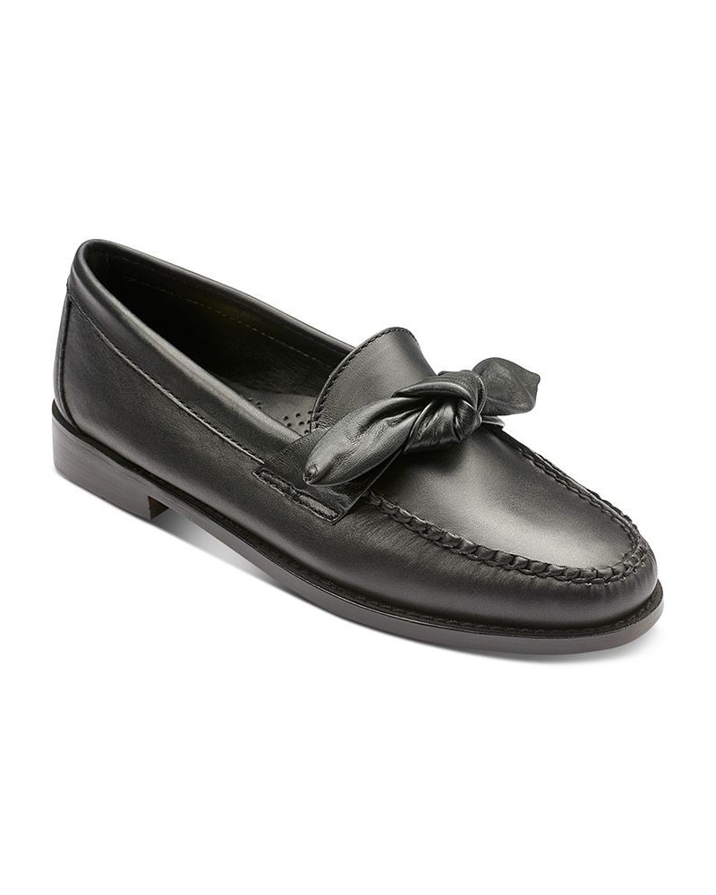 Women's Venetian Bow Loafers Black $59.20 Shoes