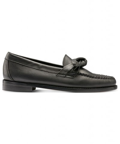 Women's Venetian Bow Loafers Black $59.20 Shoes