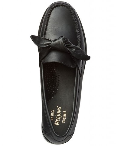 Women's Venetian Bow Loafers Black $59.20 Shoes