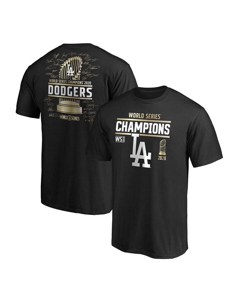 Men's Big and Tall Black Los Angeles Dodgers 2020 World Series Champions Signature Roster T-shirt $19.20 T-Shirts