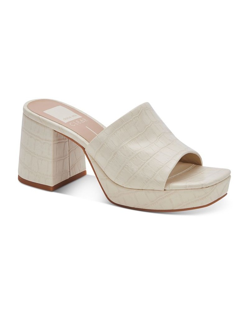 Women's Marsha Platform Slide Sandals White $49.12 Shoes