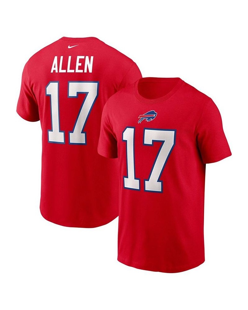 Men's Big and Tall Josh Allen Red Buffalo Bills Name and Number T-shirt $20.39 T-Shirts