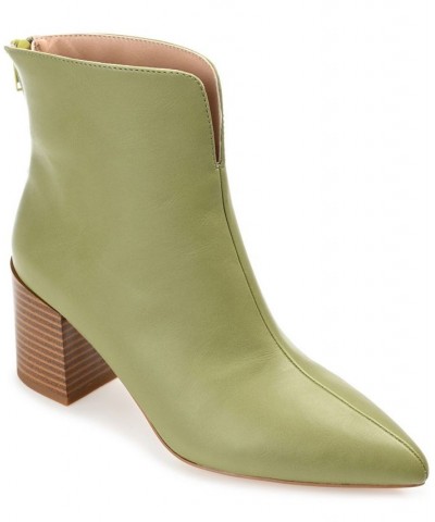 Women's Kayden Block-Heel Booties Green $60.00 Shoes