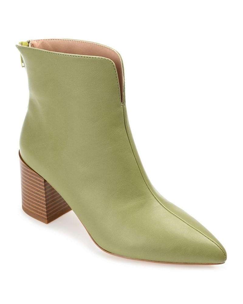 Women's Kayden Block-Heel Booties Green $60.00 Shoes