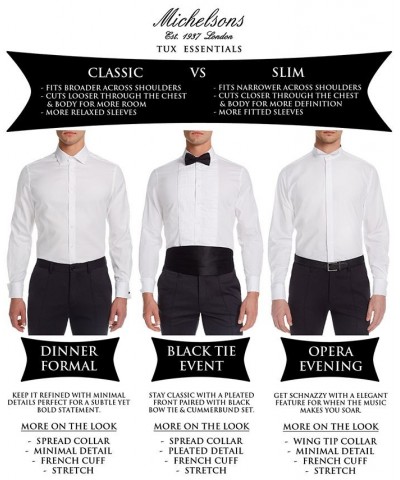 of London Men's Classic/Regular Fit Stretch Pleated Bib French Cuff Tuxedo Shirt White $23.63 Dress Shirts