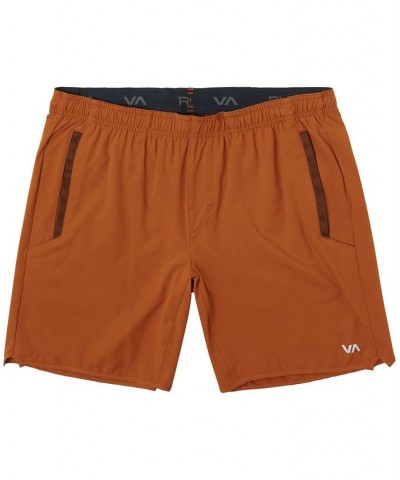 Men's Yogger Stretch 17" Shorts Brown $24.44 Shorts