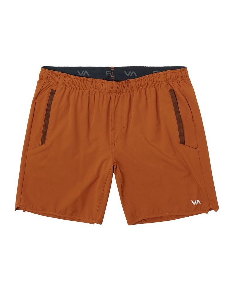 Men's Yogger Stretch 17" Shorts Brown $24.44 Shorts