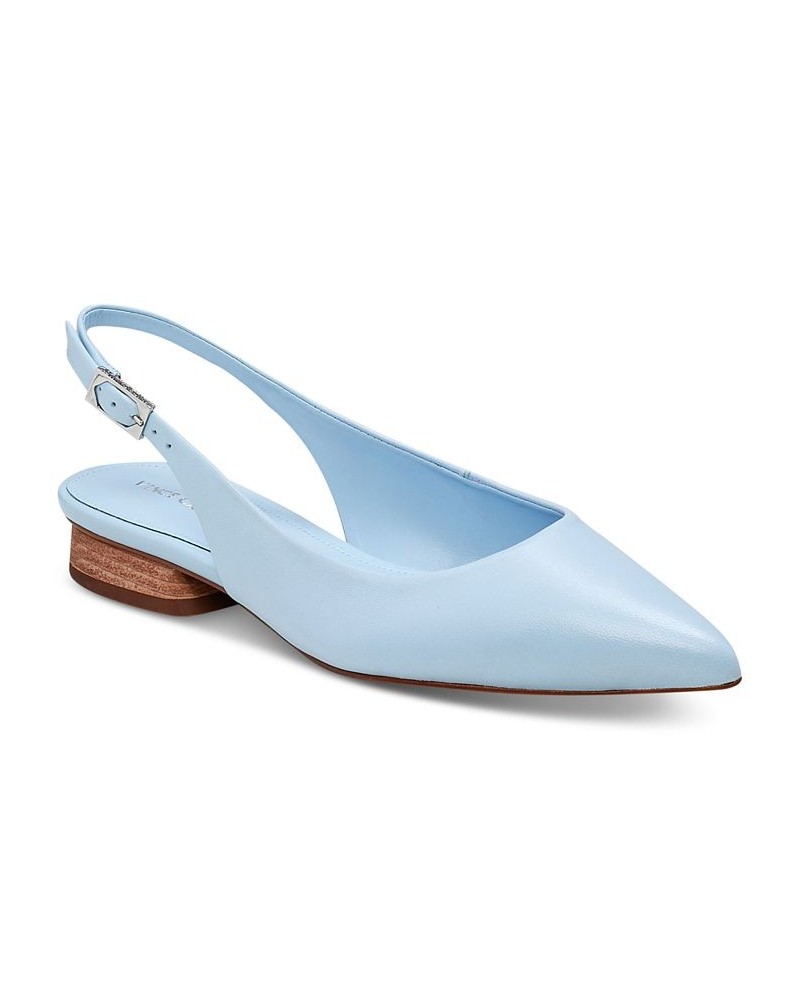 Women's Jesander Pointed-Toe Slingback Flats Blue $49.05 Shoes