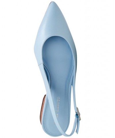 Women's Jesander Pointed-Toe Slingback Flats Blue $49.05 Shoes