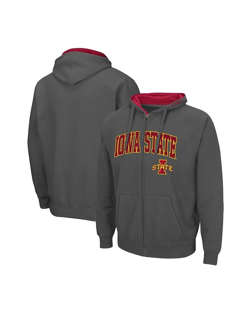 Men's Charcoal Iowa State Cyclones Arch & Logo 3.0 Full-Zip Hoodie $18.80 Sweatshirt