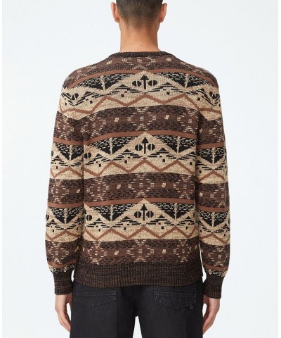 Men's Vintage-like Knit Sweater Brown $15.95 Sweaters