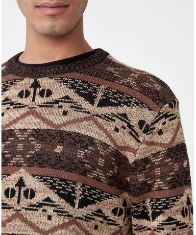 Men's Vintage-like Knit Sweater Brown $15.95 Sweaters