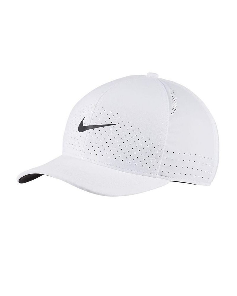 Men's White Classic99 Swoosh Performance Flex Hat $18.90 Hats