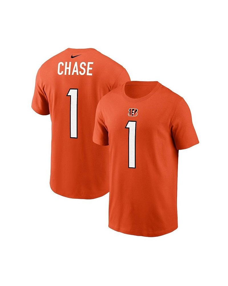 Men's Ja'Marr Chase Orange Cincinnati Bengals Player Name Number T-shirt $23.99 T-Shirts