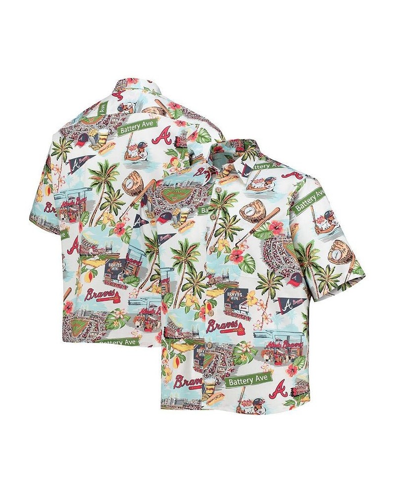 Men's White Atlanta Braves Scenic Button-Up Shirt $42.90 Shirts