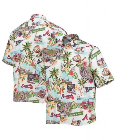 Men's White Atlanta Braves Scenic Button-Up Shirt $42.90 Shirts