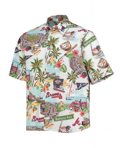 Men's White Atlanta Braves Scenic Button-Up Shirt $42.90 Shirts