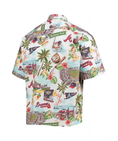 Men's White Atlanta Braves Scenic Button-Up Shirt $42.90 Shirts