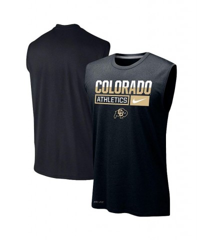 Men's Black Colorado Buffaloes Wordmark Drop Legend Performance Tank Top $20.00 T-Shirts