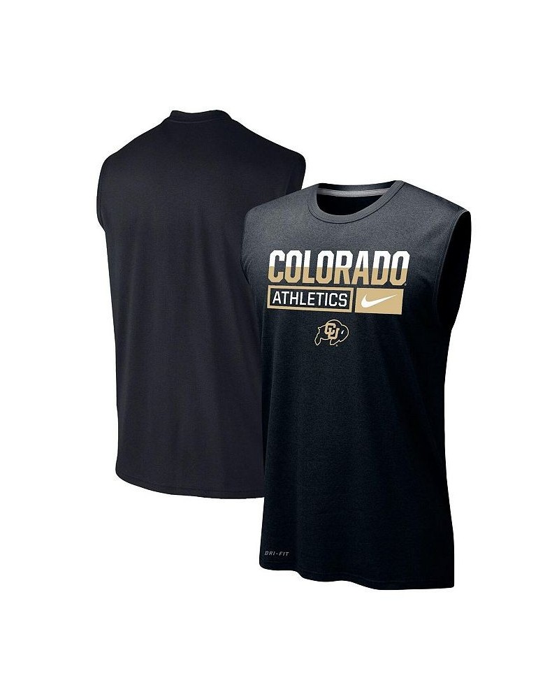 Men's Black Colorado Buffaloes Wordmark Drop Legend Performance Tank Top $20.00 T-Shirts