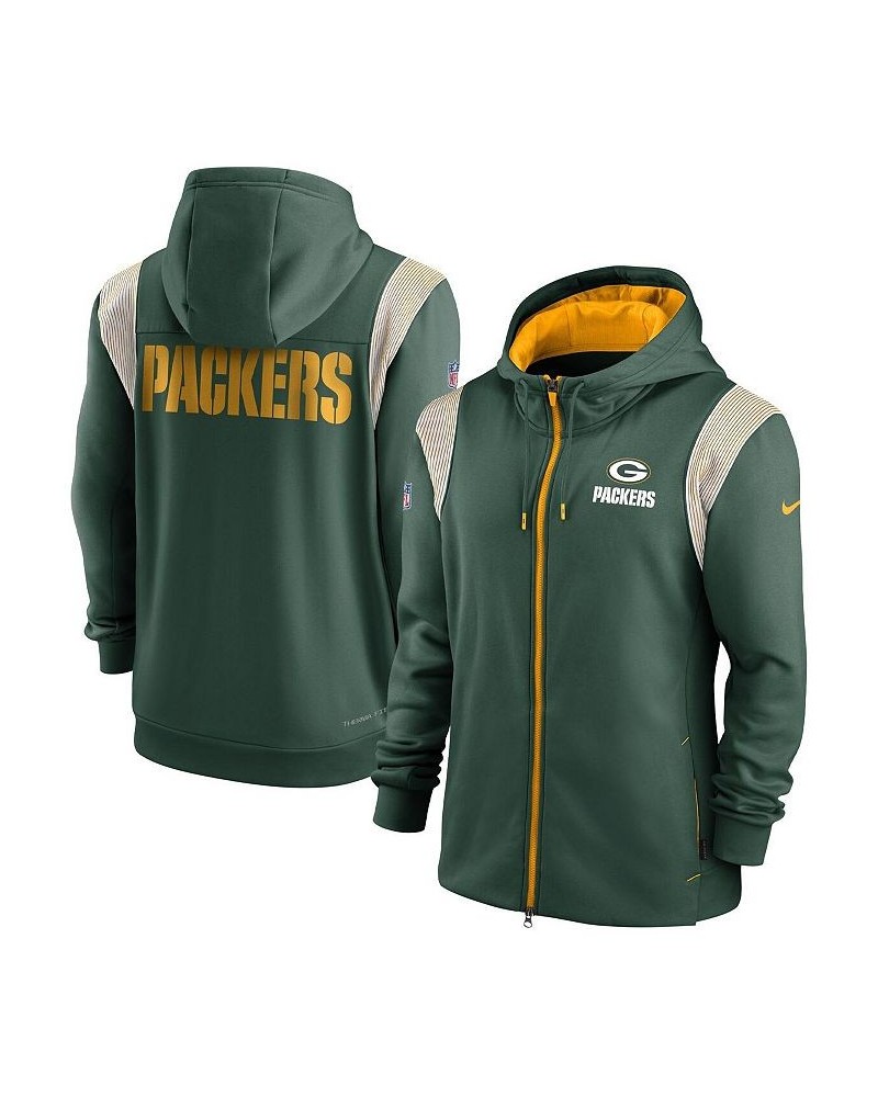 Men's Green Green Bay Packers Performance Sideline Lockup Full-Zip Hoodie $33.21 Sweatshirt