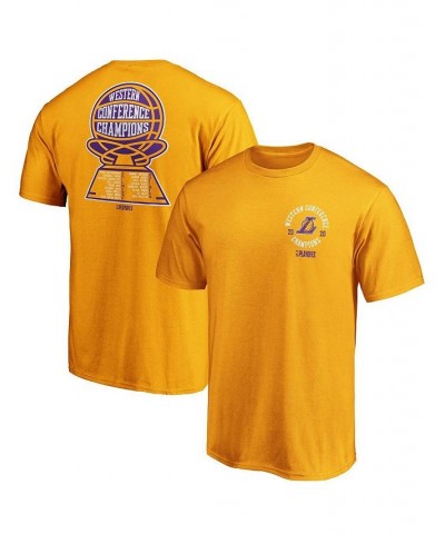 Men's Gold Los Angeles Lakers 2020 Western Conference Champions Deliver Roster T-shirt $17.00 T-Shirts