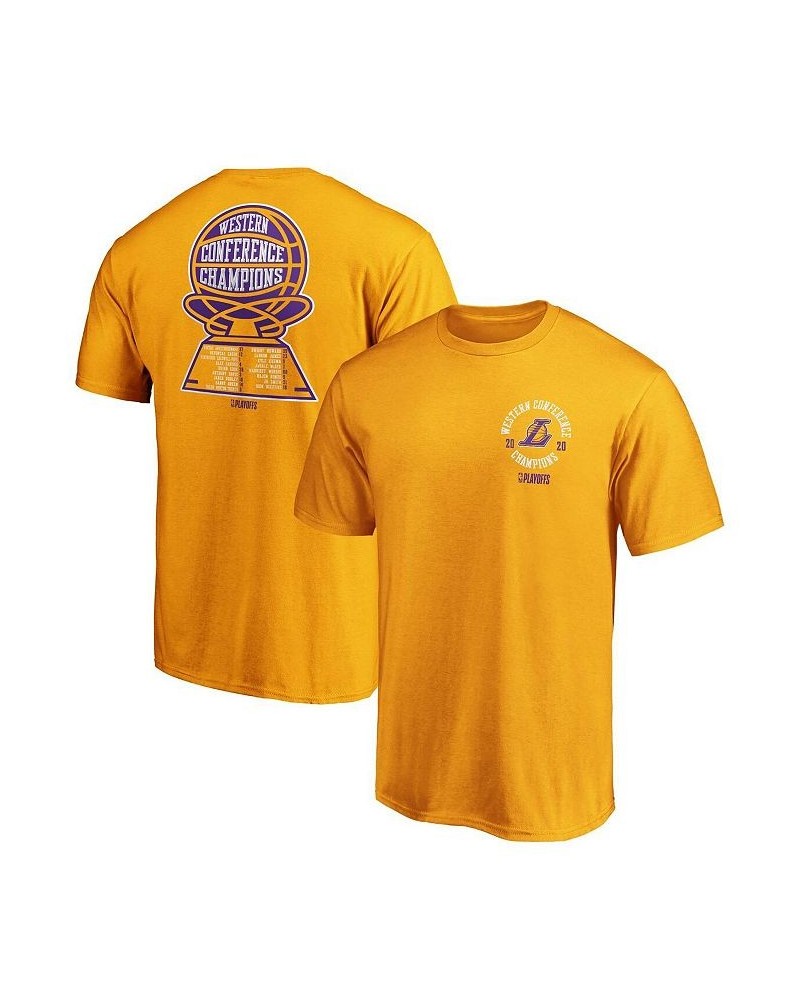 Men's Gold Los Angeles Lakers 2020 Western Conference Champions Deliver Roster T-shirt $17.00 T-Shirts