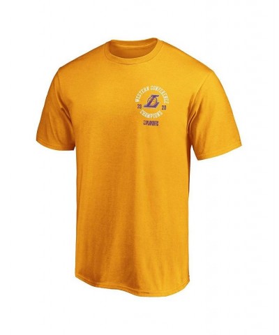 Men's Gold Los Angeles Lakers 2020 Western Conference Champions Deliver Roster T-shirt $17.00 T-Shirts