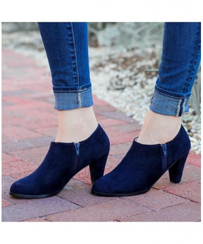 Women's Sanzi Low-Cut Booties Gray $47.00 Shoes