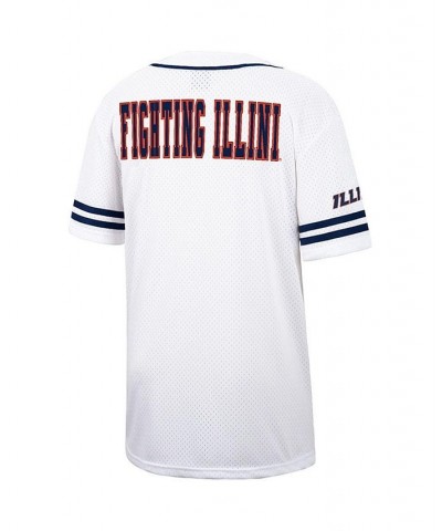 Men's White and Navy Illinois Fighting Illini Free Spirited Baseball Jersey $31.50 Jersey