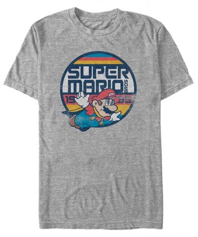 Nintendo Men's Super Mario Flying Mario Short Sleeve T-Shirt Gray $17.50 T-Shirts