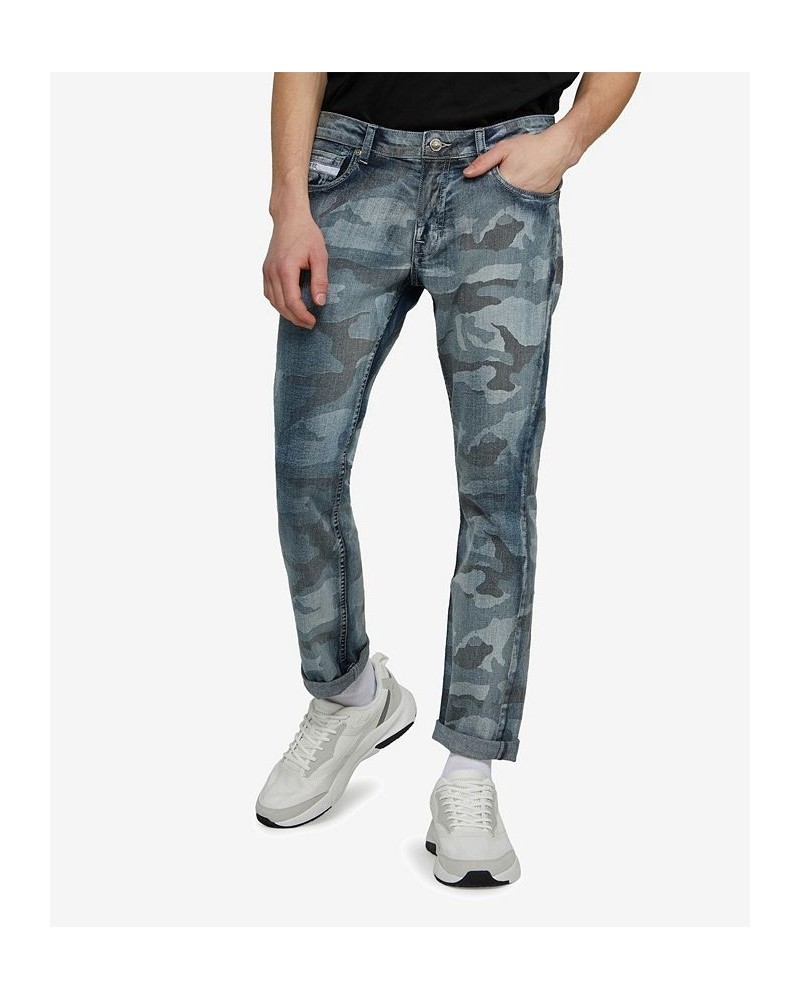 Men's Skinny Fit Camo Print Mamo Jeans Blue Camo $39.00 Jeans