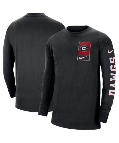 Men's Black Georgia Bulldogs Seasonal Max90 2-Hit Long Sleeve T-shirt $25.99 T-Shirts