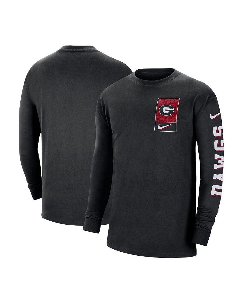 Men's Black Georgia Bulldogs Seasonal Max90 2-Hit Long Sleeve T-shirt $25.99 T-Shirts