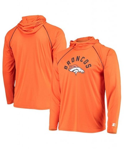 Men's Orange Denver Broncos Raglan Long Sleeve Hoodie T-shirt $28.60 T-Shirts