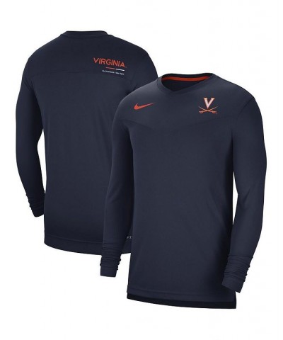 Men's Navy Virginia Cavaliers 2022 Coach Performance Long Sleeve V-Neck T-shirt $26.00 T-Shirts