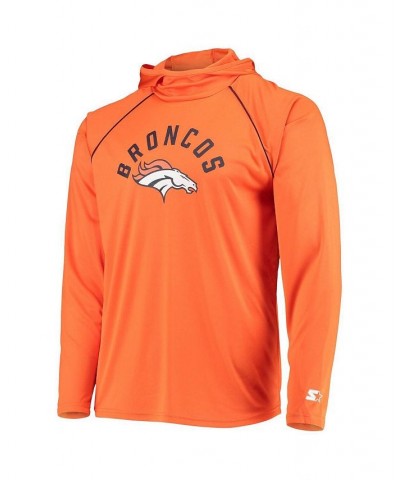 Men's Orange Denver Broncos Raglan Long Sleeve Hoodie T-shirt $28.60 T-Shirts