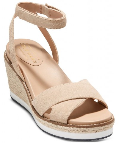 Women's Cloud Crisscross Espadrille Wedge Sandals Tan/Beige $61.25 Shoes