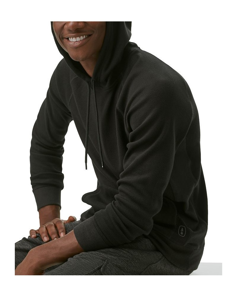 Men's Bay Stretch Waffle-Knit Hoodie Black $12.49 Sweatshirt