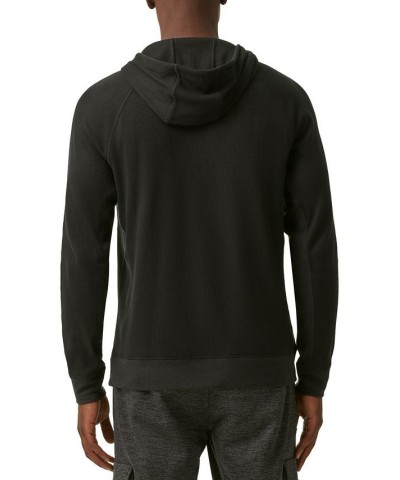 Men's Bay Stretch Waffle-Knit Hoodie Black $12.49 Sweatshirt