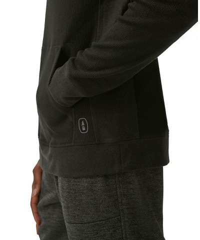 Men's Bay Stretch Waffle-Knit Hoodie Black $12.49 Sweatshirt