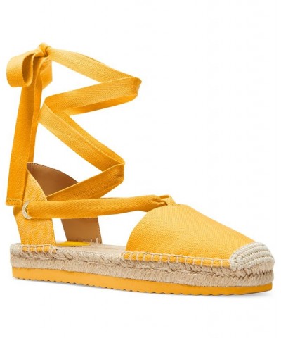 Women's Yara Ankle-Tie Espadrille Sandals Yellow $66.15 Shoes